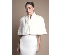 Coast Women's Ivory Faux Fur Short Cape | Size: 18 Coast Ivory 18