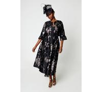 Coast Jacquard Jacket With Flare Cuff In Black black