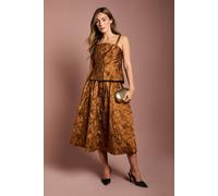 Coast Jacquard Midi Skirt In Bronze bronze 10