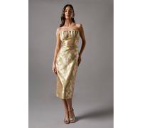 Coast Jacquard Pleated Bandeau Dress In Pistachio pistachio 12