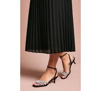 Coast Kansas Satin Pearl Detail Kitten Heel Sandals In Black black 6