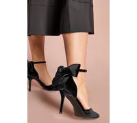 Coast Kittie Velvet Back Bow Pointed High Stiletto Heel Court Shoes In Black black 8