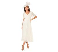 Coast Lace Angel Sleeve Midi Dress, 12, Oyster