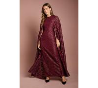 Coast Lace Cape Gown In Wine wine 8
