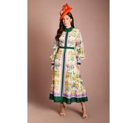 Coast Lace Collar Placement Print Organza Shirt Dress In Ivory ivory