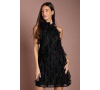 Coast Lace Frill Mini Dress In Black black 18