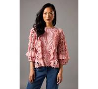 Coast Lace Frill Sleeve Top In Blush blush 8