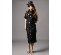 Coast Lace Pearl Button Pencil Skirt In Black black 14