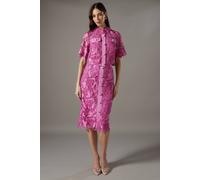 Coast Lace Pearl Button Pencil Skirt In Pink pink 10