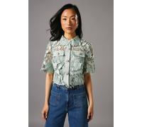 Coast Lace Pearl Button Shirt In Sage sage 8