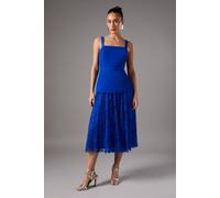 Coast Lace Pleat Skirt Dress In Cobalt cobalt 18