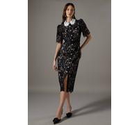 Coast Women's Lace Shirt Dress Contrast Colour in Black | Size: 8 Coast Black 8