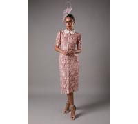 Coast Women's Lace Shirt Dress Contrast Colour in Blush | Size: 10 Coast Blush 10