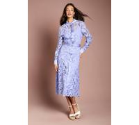 Coast Lace Shirt Dress, 8, Cornflower