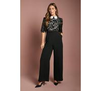 Coast Lace Shirt Short Sleeve Jumpsuit In Mono mono 12