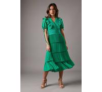 Coast Lace Top Frill Midi Dress In Green green 12
