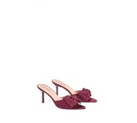 Coast Lia Satin Bow Detail High Stiletto Heel Mules, 3, Wine