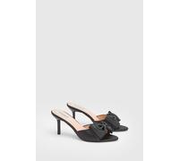 Coast Lia Satin Bow Detail High Stiletto Heel Mules In Black black