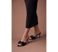 Coast Lia Satin Bow Detail High Stiletto Heel Mules In Black black