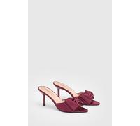 Coast Lia Satin Bow Detail High Stiletto Heel Mules In Wine wine