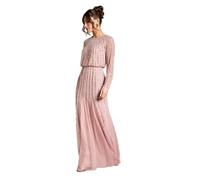 Coast Women's Linear Sequin Embellished Long Sleeve Maxi Dress in Blush | Size: 14 Coast Blush 14