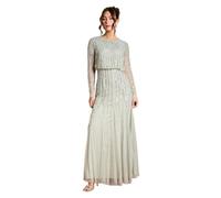 Coast Women's Linear Sequin Embellished Long Sleeve Maxi Dress in Sage | Size: 8 Coast Sage 8