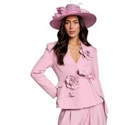 Coast Women's Lisa Tan 3D Corsage Wrap Blazer in Pink | Size: 12 Coast Pink 12