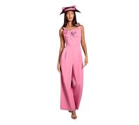 Coast Lisa Tan 3D Floral Wide Leg Jumpsuit, 10, Pink