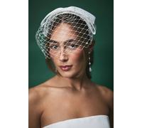 Coast Lisa Tan Bridal Bow Headband With Pearl Veiling In Ivory ivory One Size