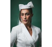 Lisa Tan Bridal Bow Pill Box Fascinator Coast Ivory One Size