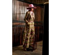 Coast Lisa Tan Check Double Breasted Formal Coat In Green green 16