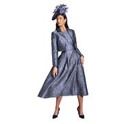 Coast Women's Lisa Tan Cropped Jacquard Jacket in Slate | Size: 14 Coast Slate 14