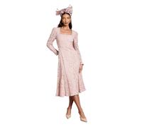 Coast Women's Lisa Tan Lace Full Skirted Dress With Georgette Godets in Blush | Size: 12 Coast Blush 12