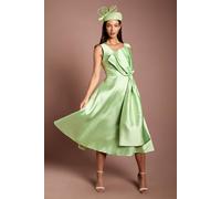 Coast Women's Lisa Tan Mega Bow Twill Dress in Pistachio | Size: 8 Coast Pistachio 8