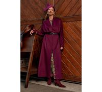 Coast Women's Lisa Tan Occasion Belted Skirt Detail Coat in Wine | Size: 18 Coast Wine 18