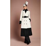 Coast Lisa Tan Occasion Button Detail Belted Longline Coat In Mono mono 8