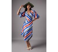 Coast Lisa Tan Polo Short Sleeve Stripe Midi Dress stripe 10