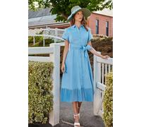 Coast Lisa Tan Polo Tie Waist Shirt Dress In Blue blue 10