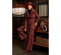Coast Lisa Tan Premium Check Wrap Front Blazer In Berry berry