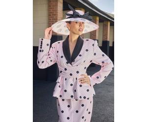 Coast Lisa Tan Printed Contrast Wrap Waist Blazer In Pink pink