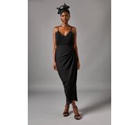 Coast Lisa Tan Ruched Detail Maxi Skirt In Black
