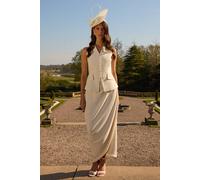 Coast Lisa Tan Ruched Detail Maxi Skirt In Ivory ivory 10