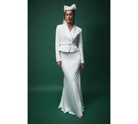 Coast Lisa Tan Satin Bias Cut Maxi Skirt In Ivory ivory 12