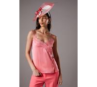 Coast Lisa Tan Satin Lace Cami In Coral coral 8