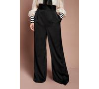 Coast Lisa Tan Satin Trim High Waist Trouser In Black black 12