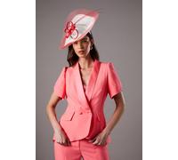 Coast Lisa Tan Seam Detail Tailored Blazer In Coral coral 8