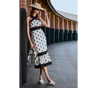 Coast Lisa Tan Spot Halter Midi Dress In Mono mono 10