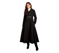 Coast Women's Lisa Tan Tailored Crepe Belted Coat in Black | Size: 14
