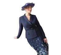 Coast Women's Lisa Tan Tailored Jacket With Pleated Skirt Midi Dress in Navy | Size: 10 Coast Navy 10