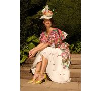 Coast Lisa Tan Tie Back Ruffle Peplum Dress multi 8